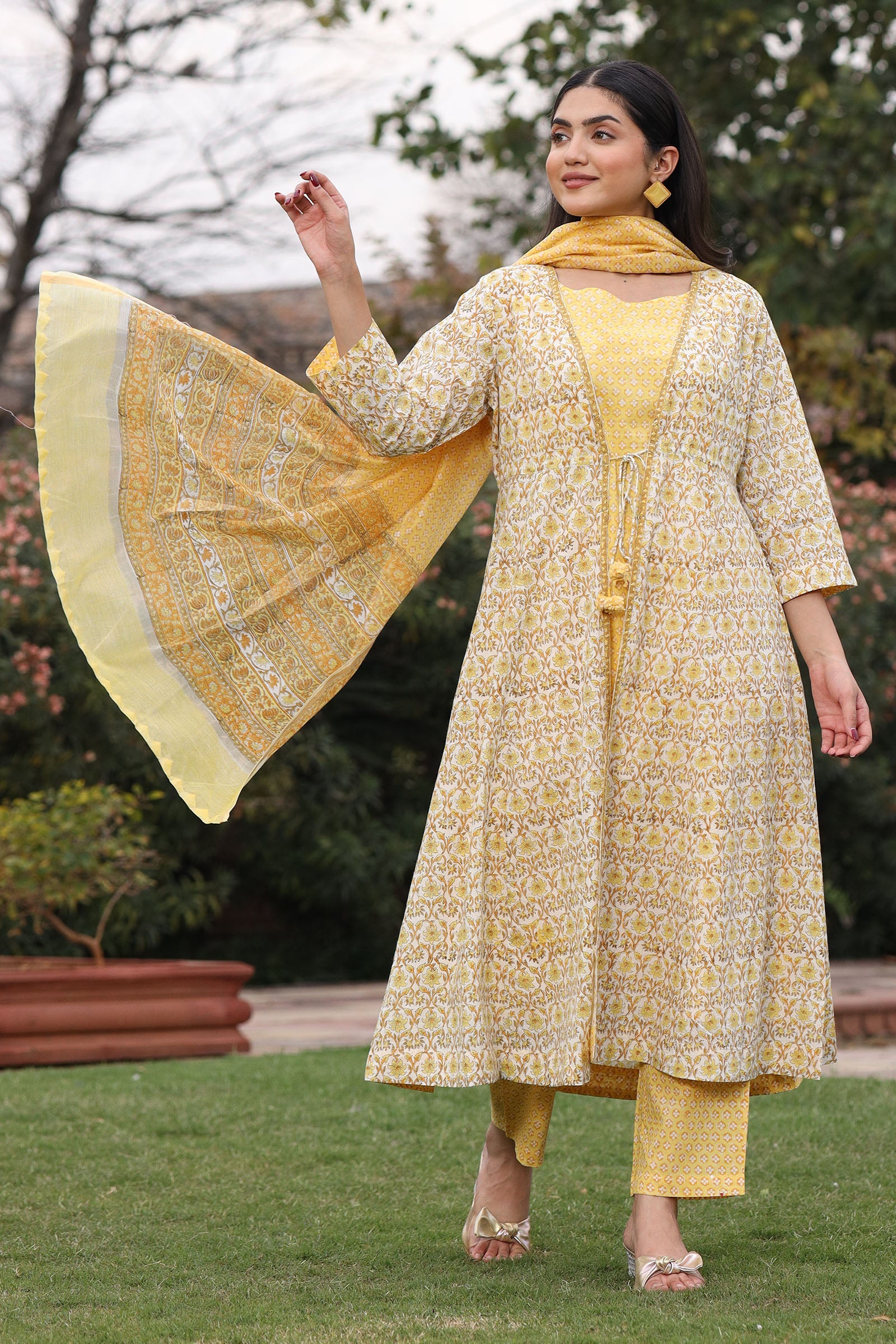 Chanderi Yellow Dupatta