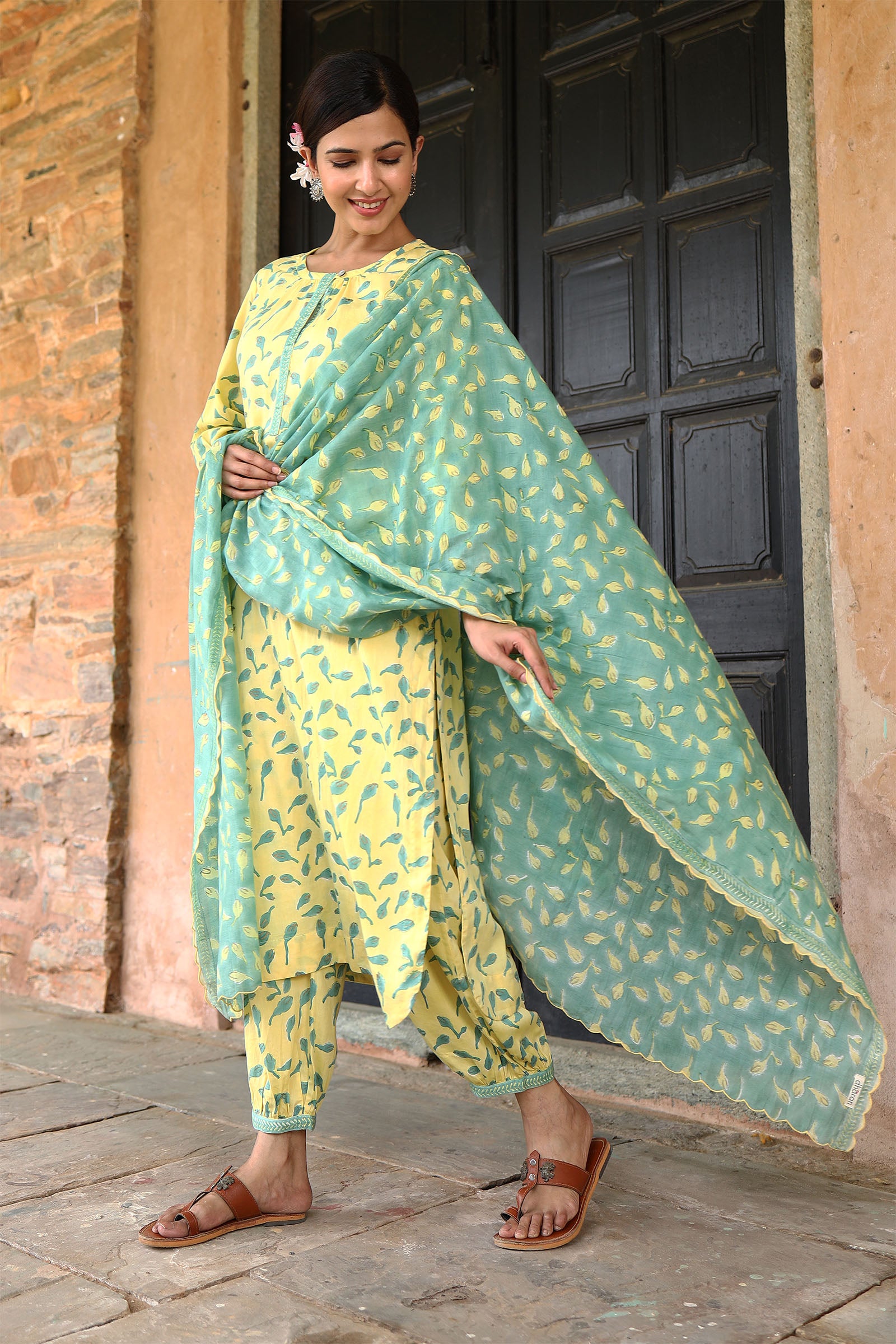 Blossom Green Dupatta