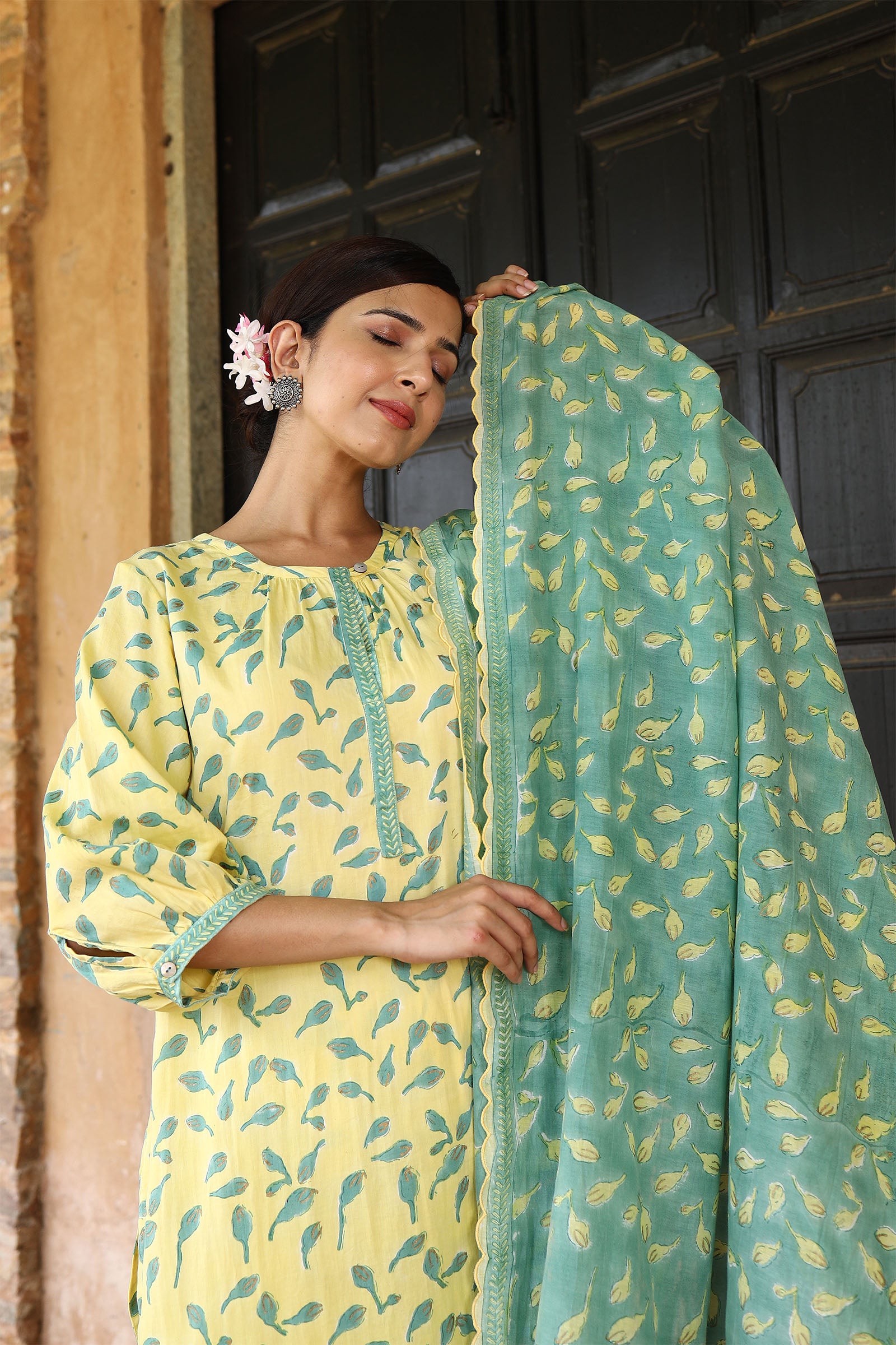 Blossom Green Dupatta
