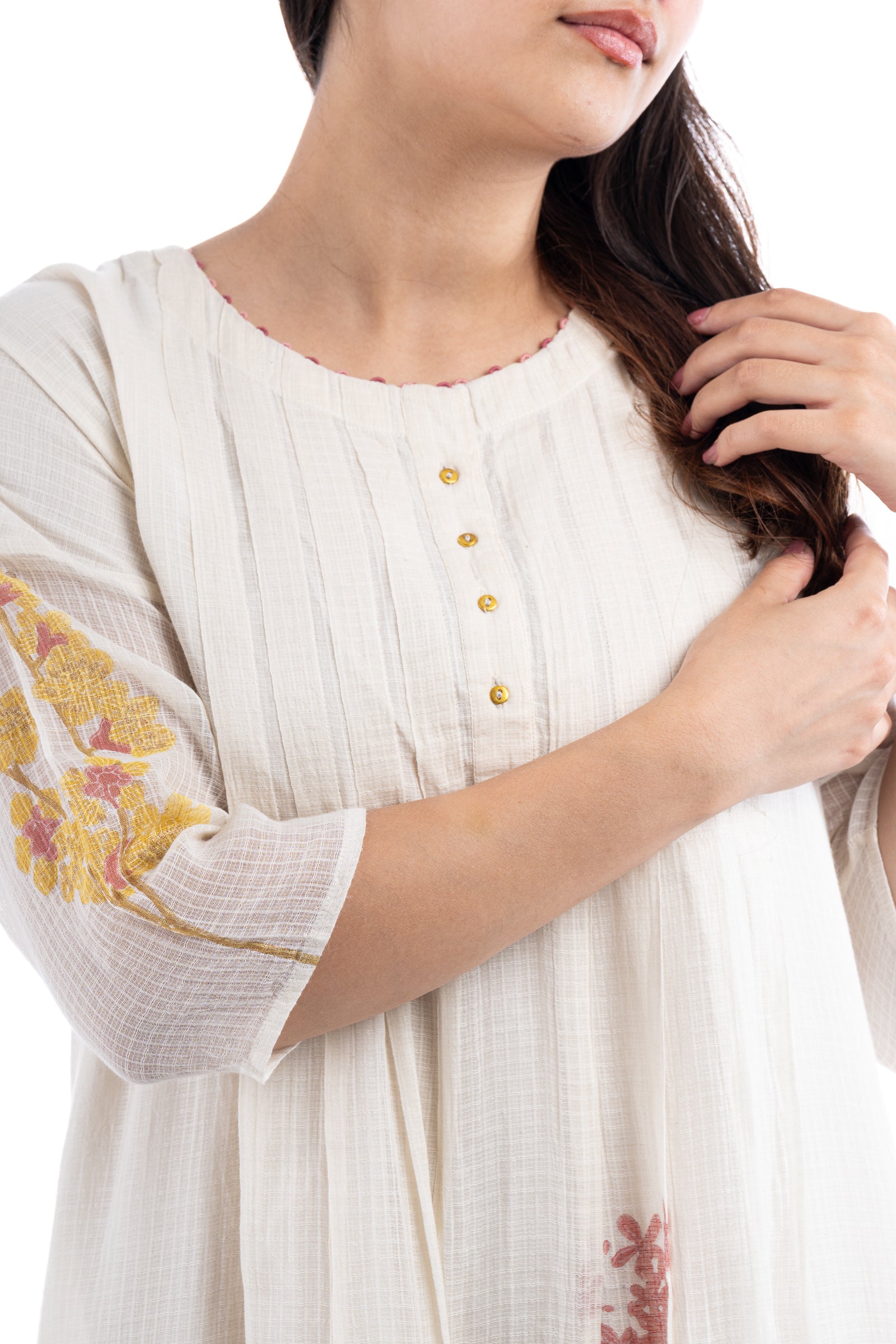 Hana Dress Botanical Print Dharan Bouquet of Love Daywear Placement Print