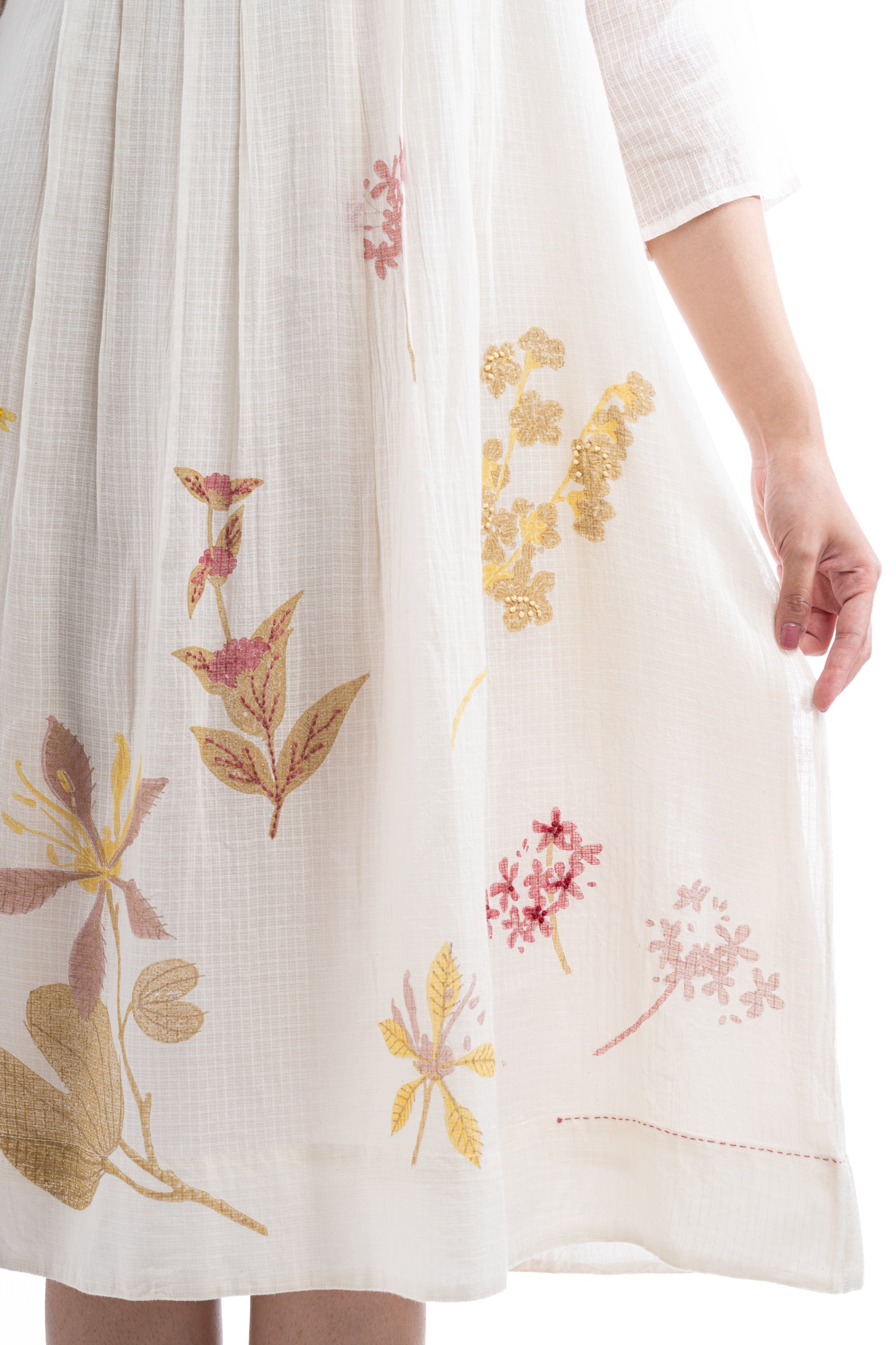 Hana Dress Botanical Print Dharan Bouquet of Love Daywear Placement Print