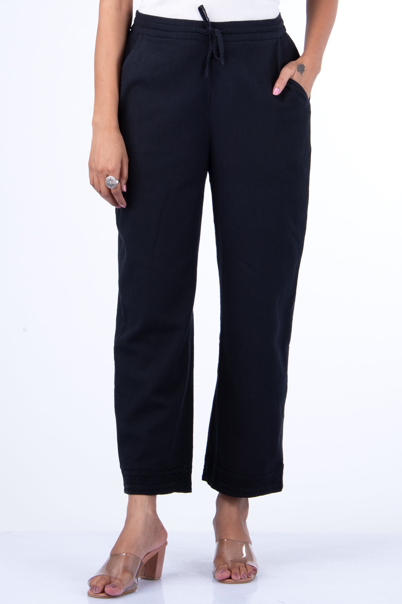 Sequins Black Pants