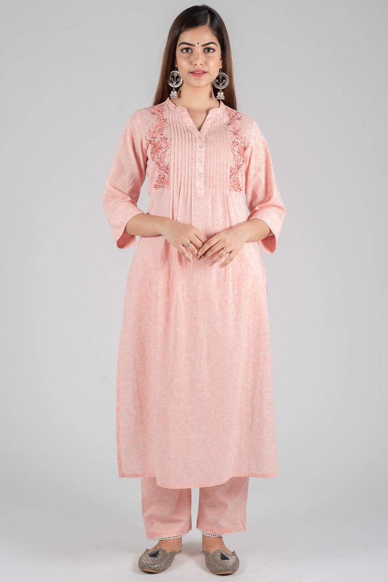 Blush Peach Kurta - Dhãran