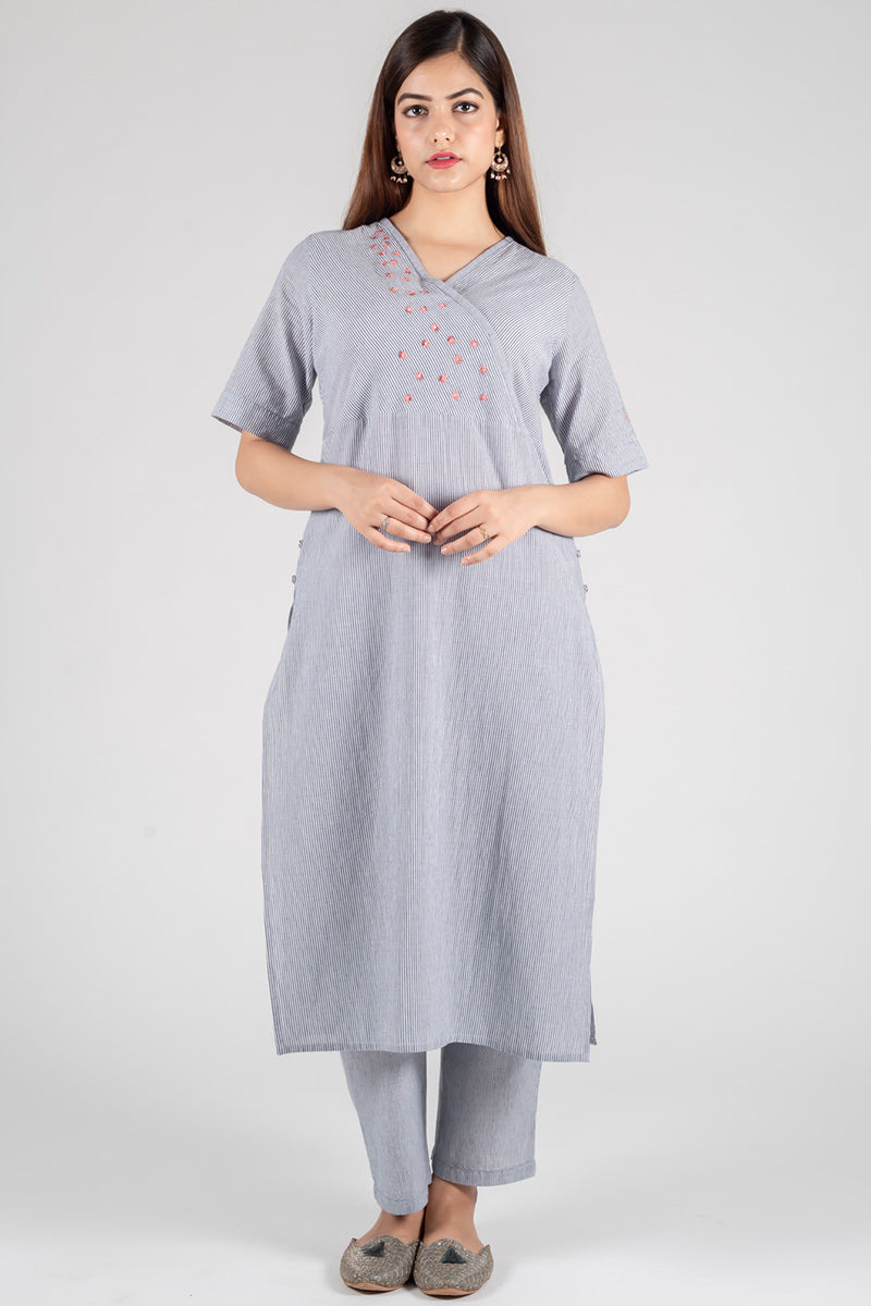 Liberty Grey Kurta - Dhãran