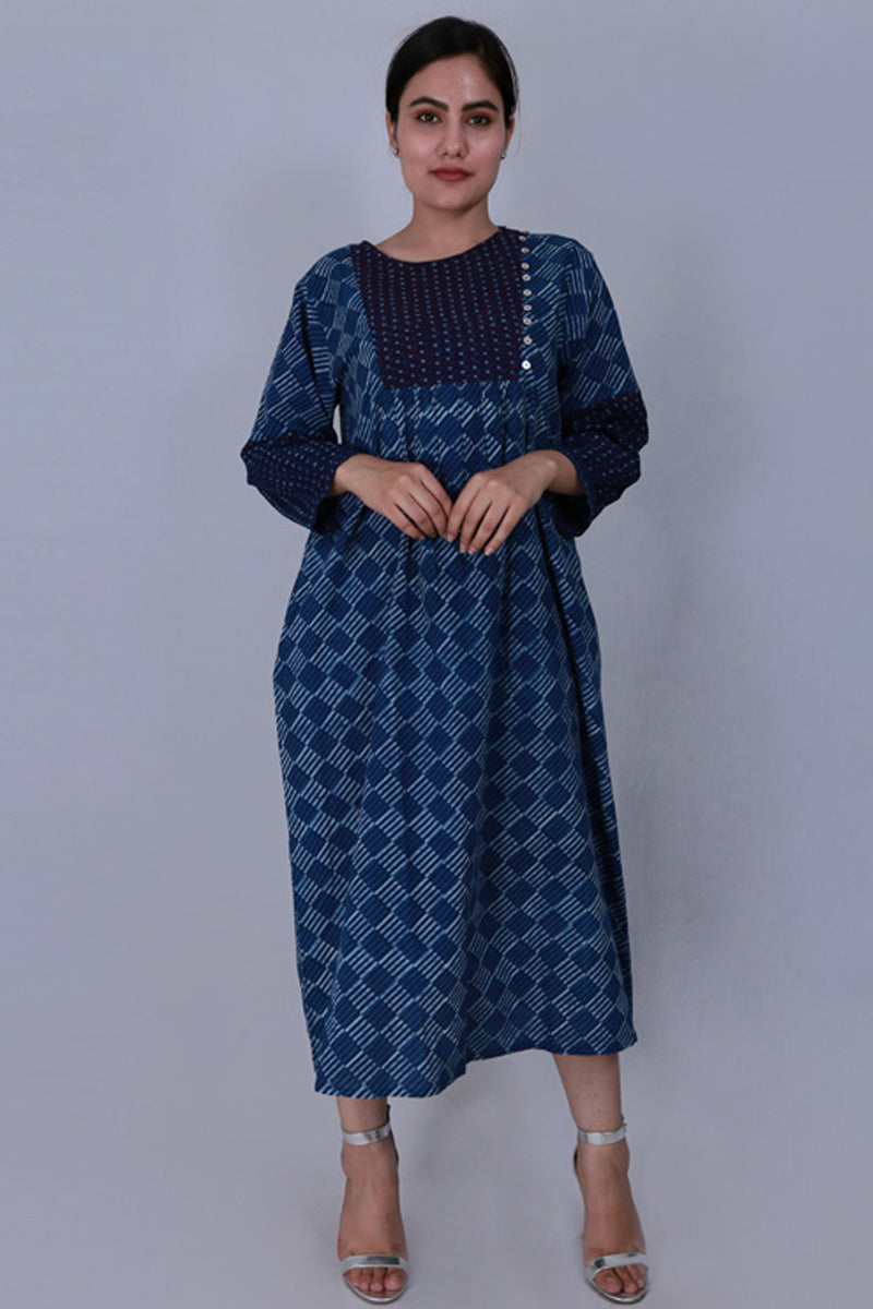 Indigo Kantha Yoke Tunic - Dhãran