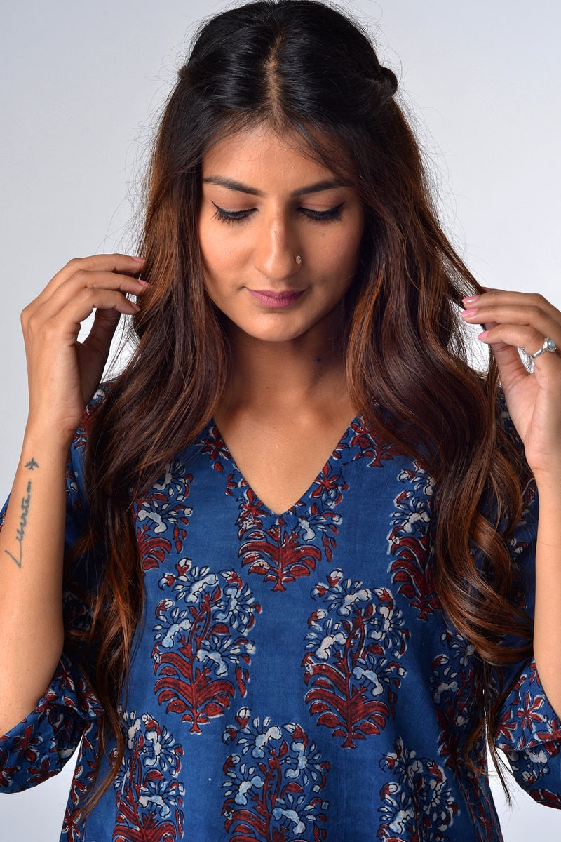 Blue Kali Kurta - Dhãran