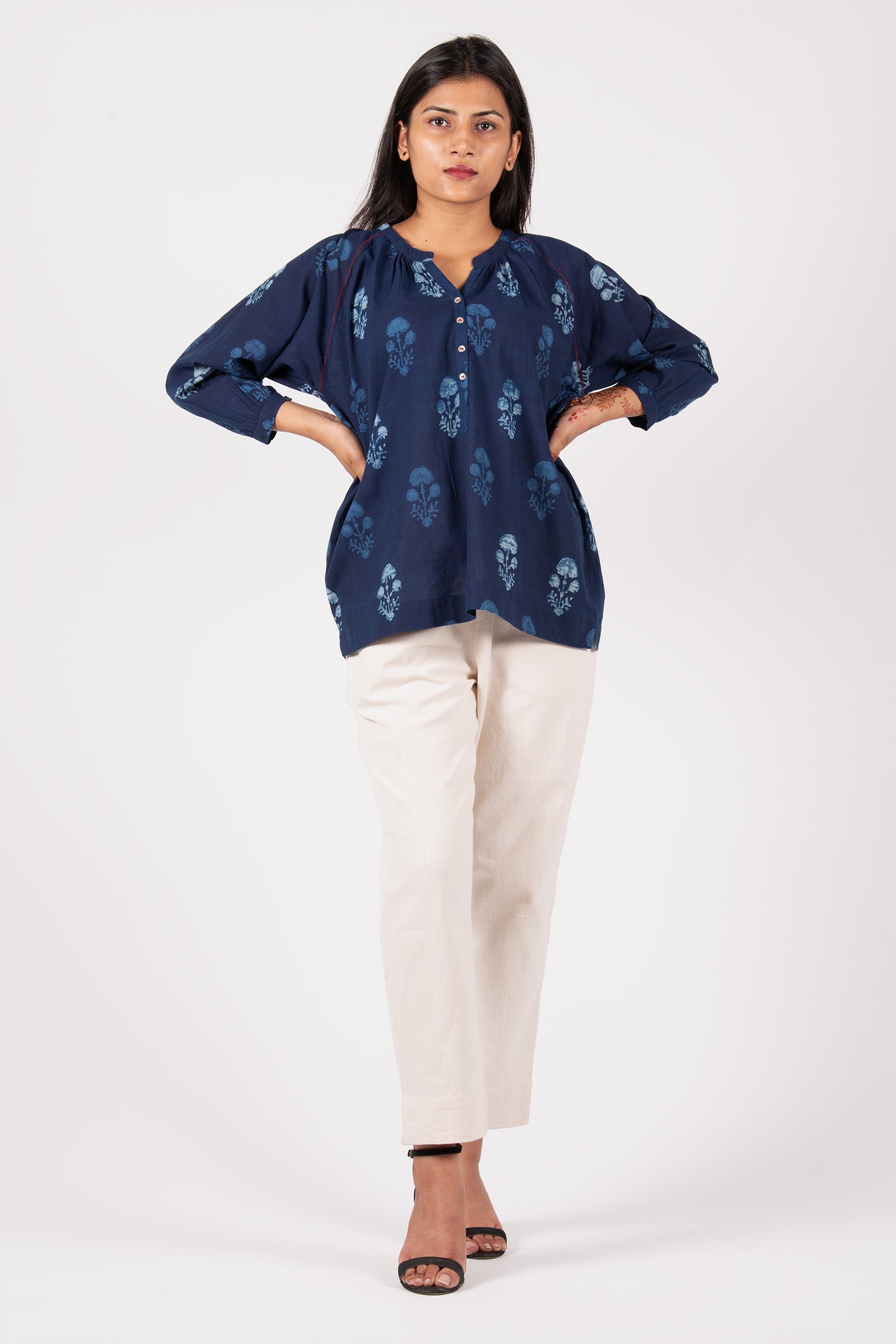 Gather Indigo Top