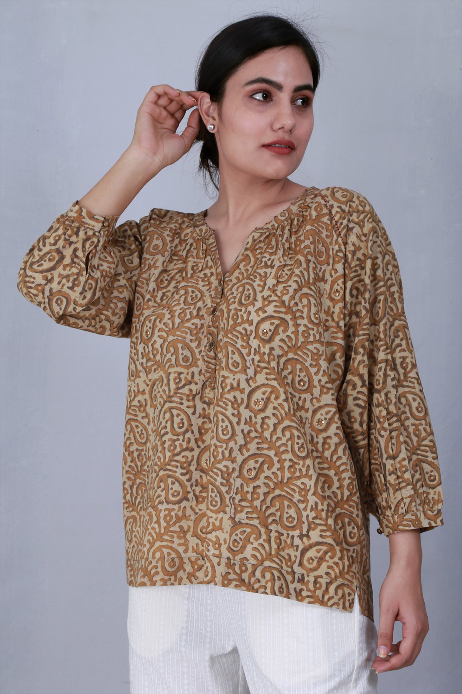 Gather Mustard Top