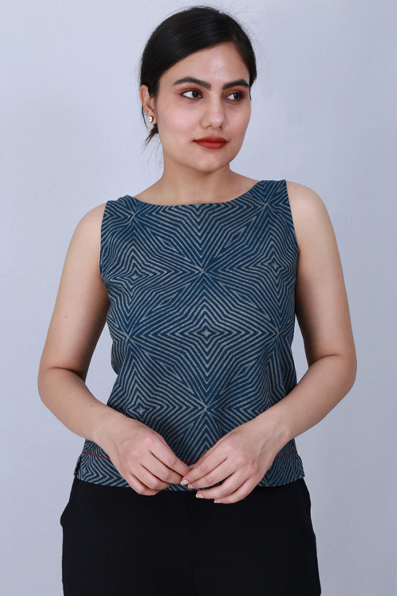 Crop Top-Indigo - Dhãran