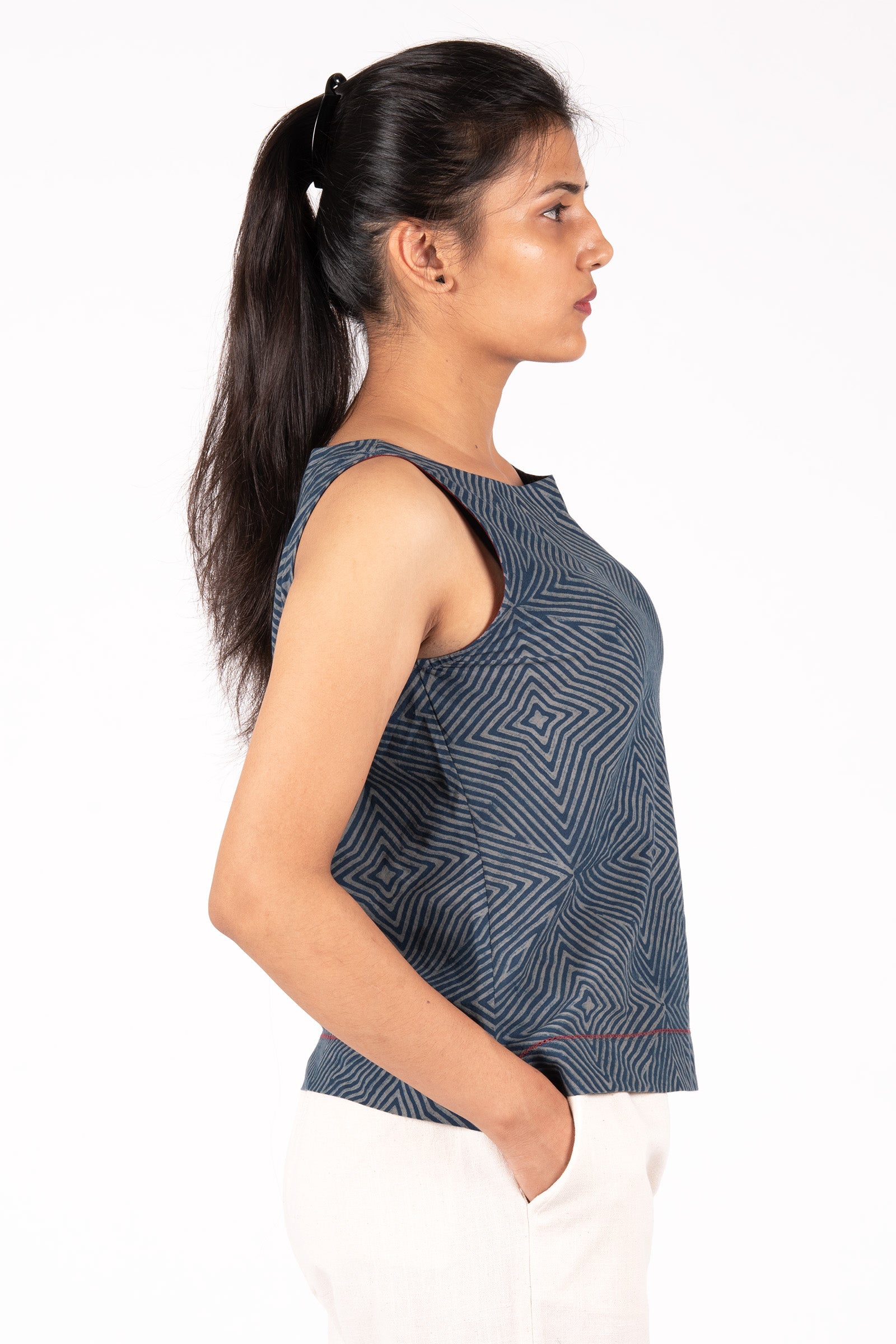 Crop Indigo Top