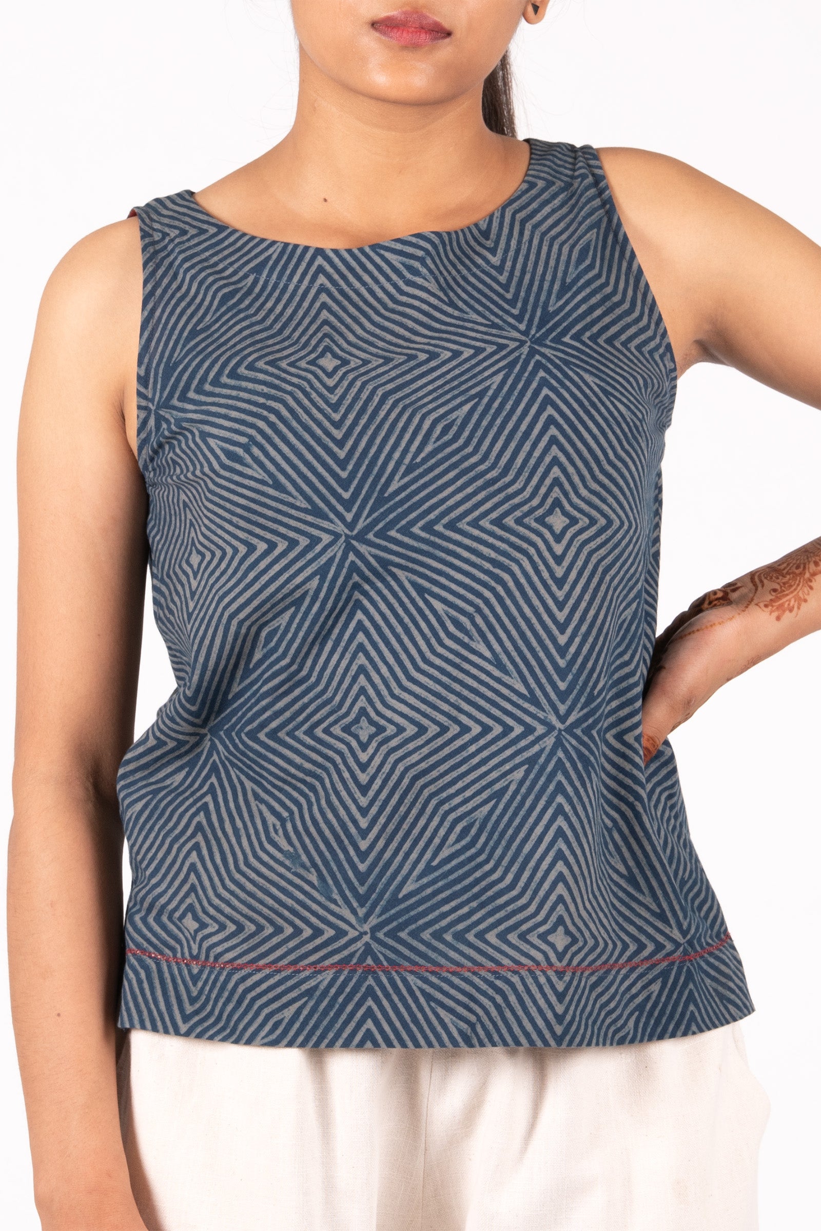 Crop Indigo Top