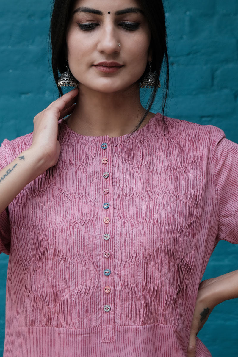 Pink Lehar Kurta - Dhãran