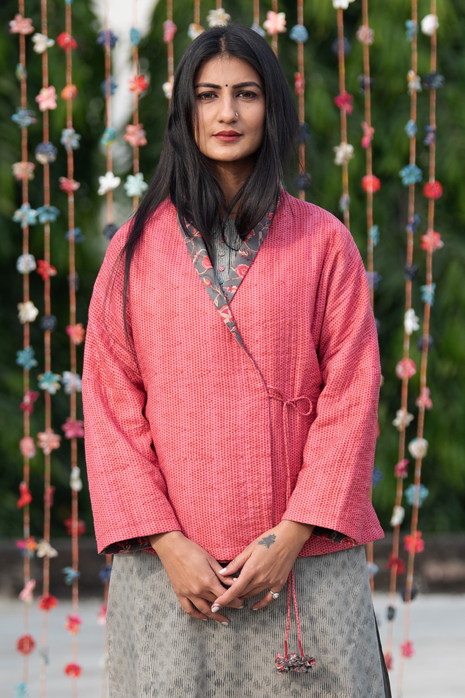Overlap Quilted Grey Jacket