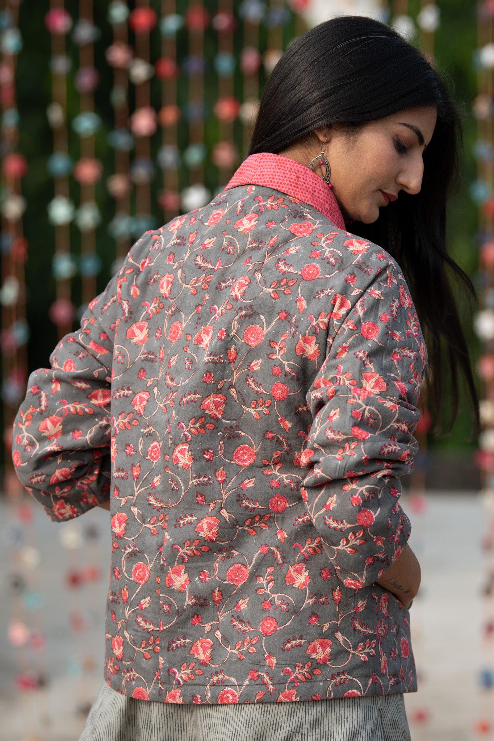 Overlap Quilted Grey Jacket