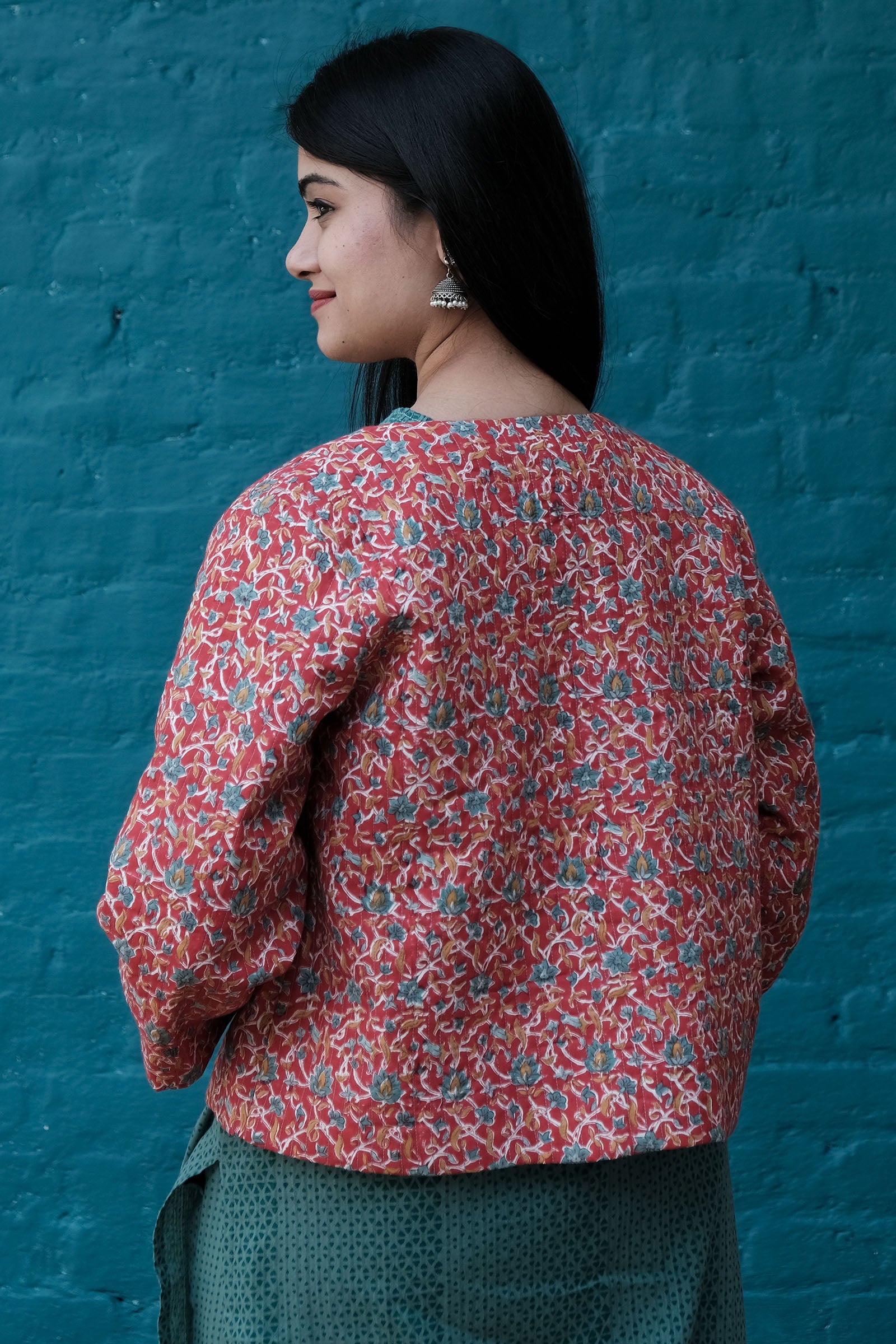 Round Neck Red Jacket