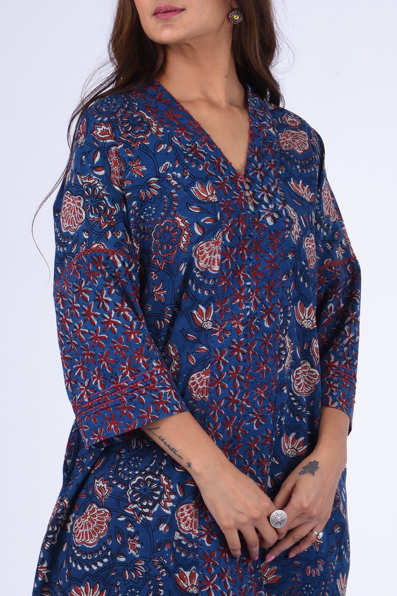 Indigo Kaafsa Kurta - Dhãran