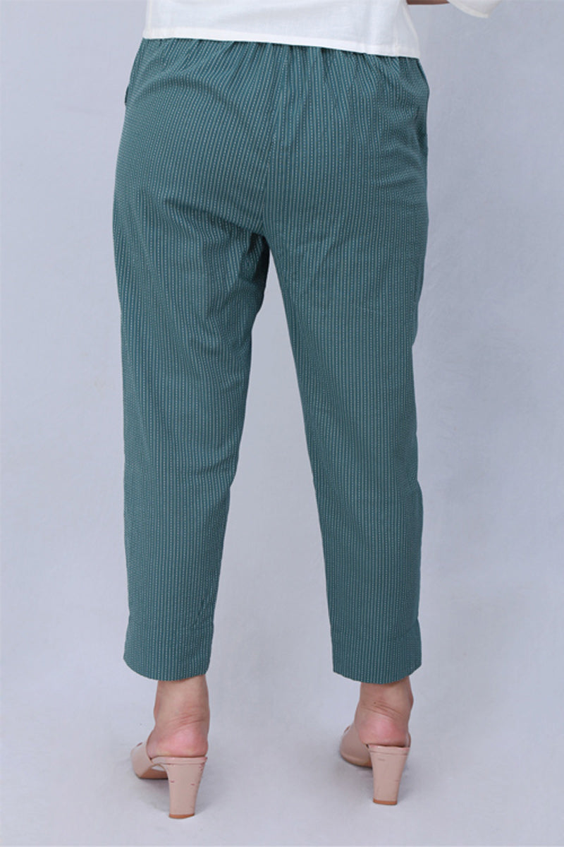 Green Kantha Narrow Pants - Dhãran