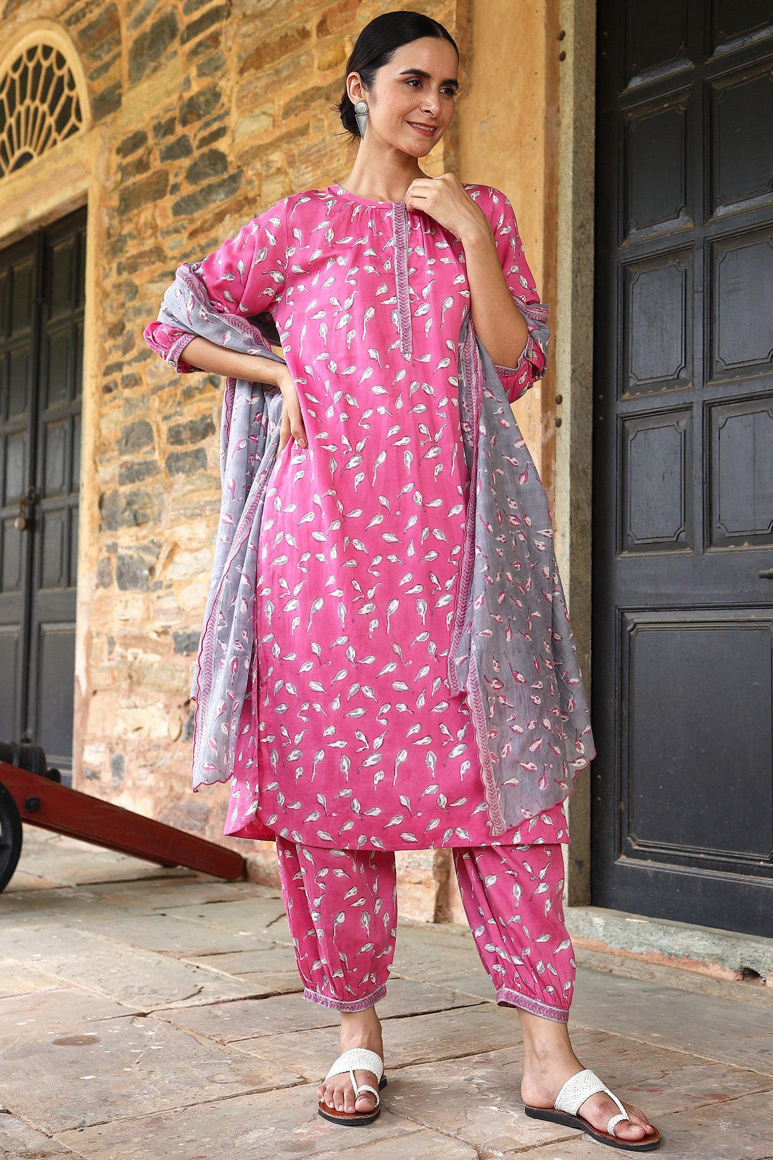 Blossom Pink Kurta - Dhãran