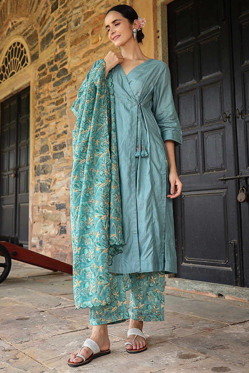 Green Gulista Kurta - Dhãran