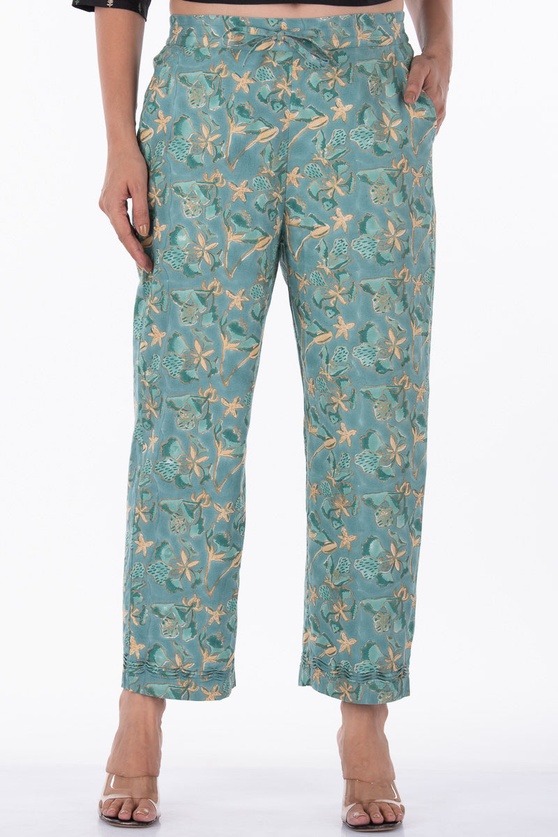 Green Gulista Straight Pant - Dhãran