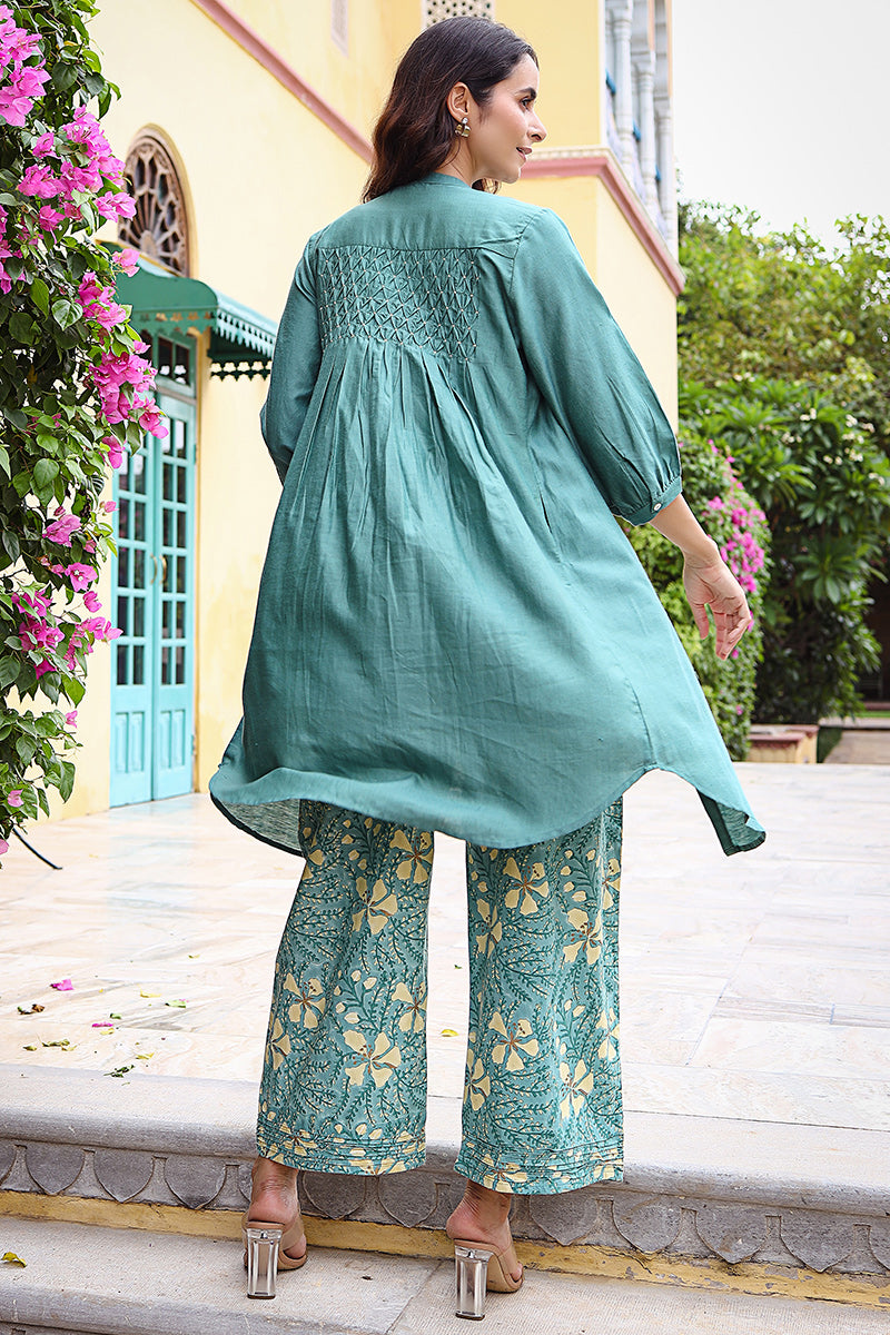 Green Raag Smock Tunic - Dhãran