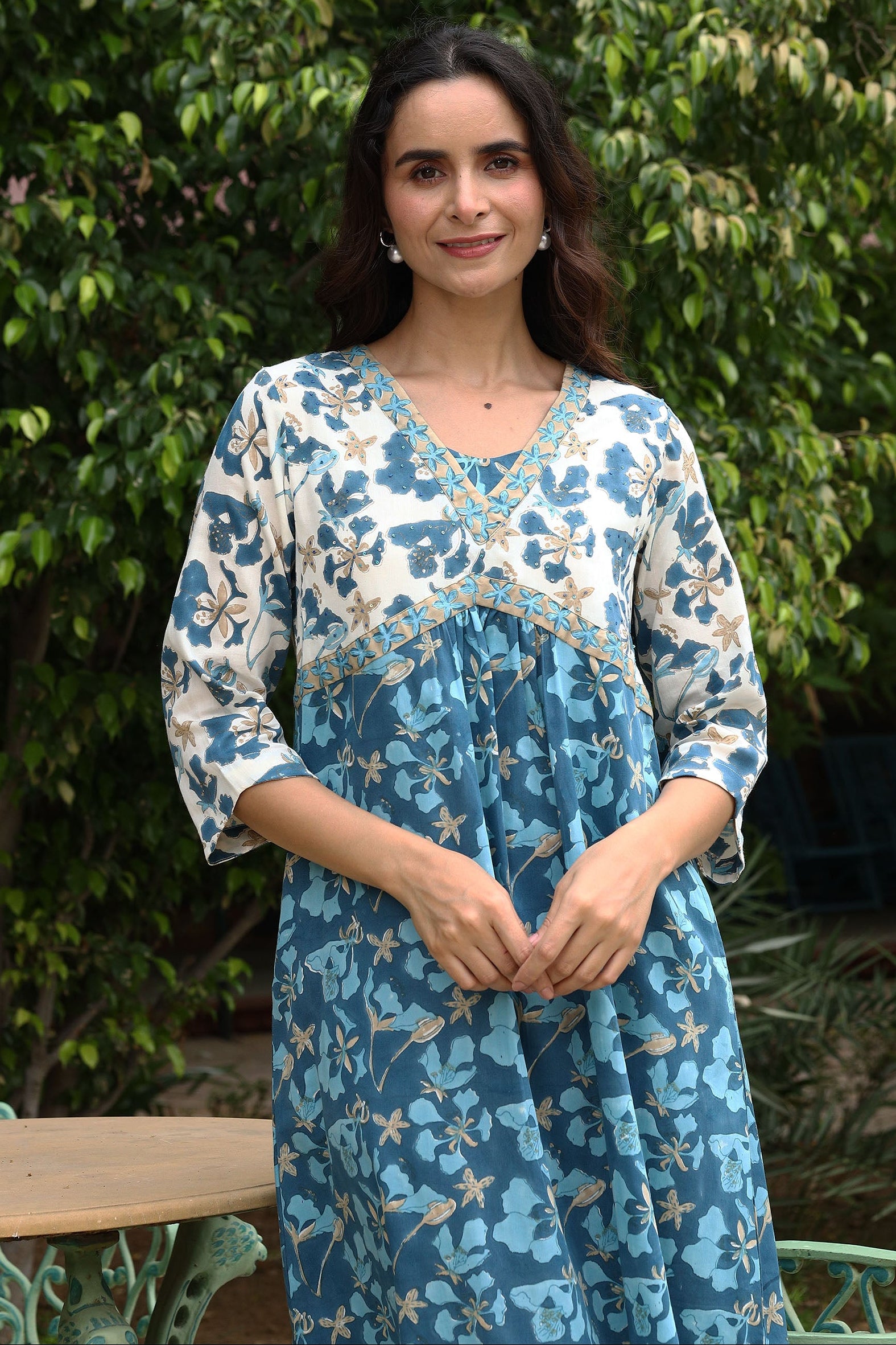 Gulberg Blue Dress - Dhãran