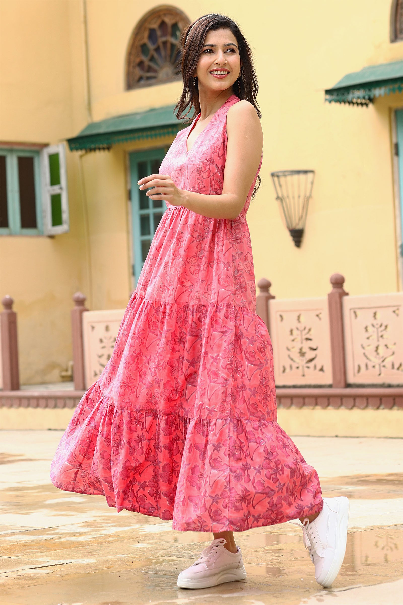 Gulmohar Fuchsia Dress