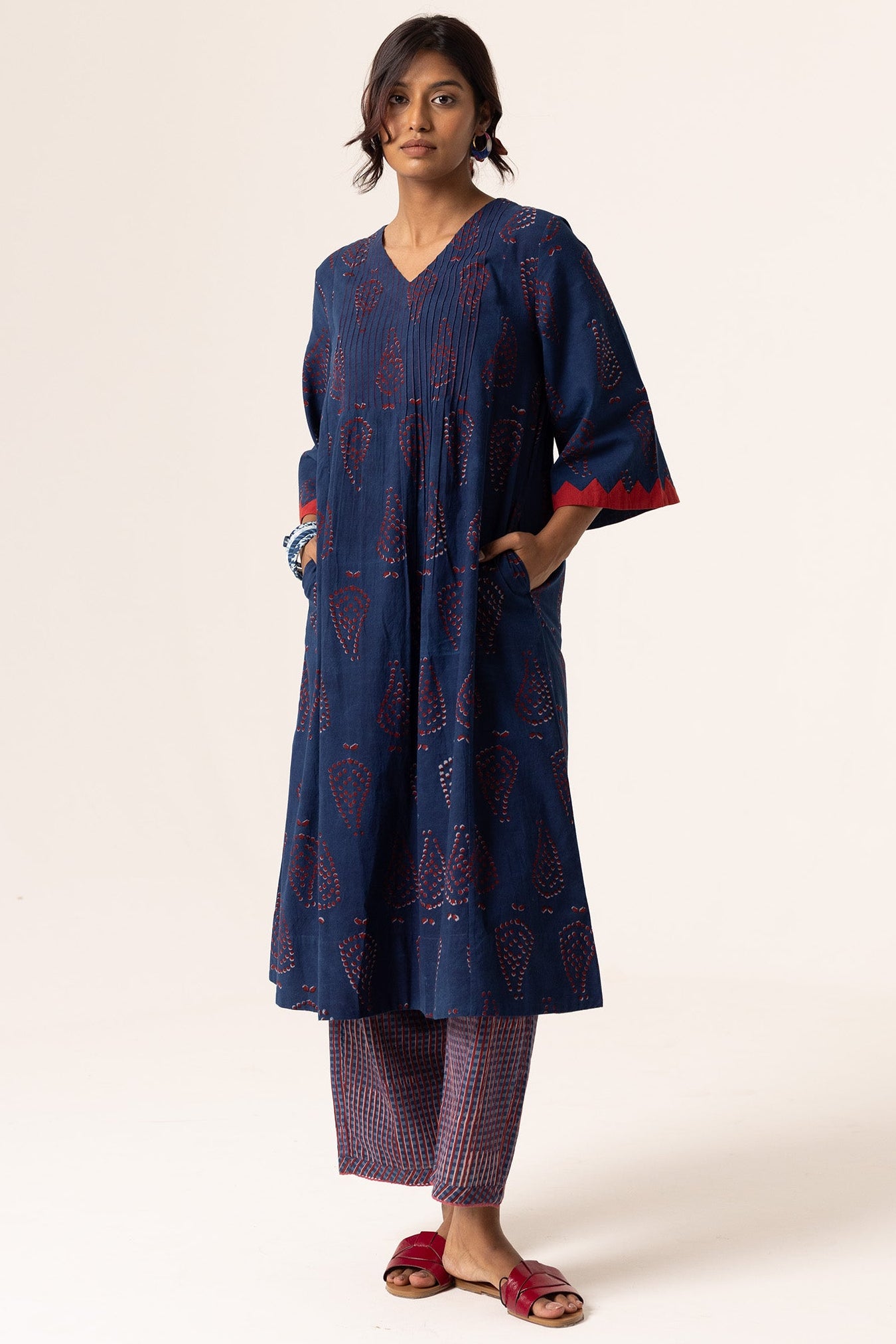 Indigo Dabu Ambi Kurta Dress