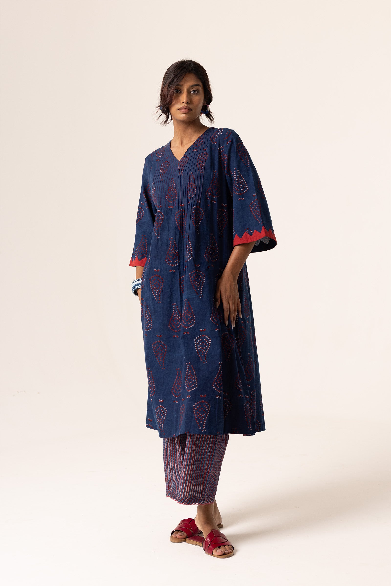 Indigo Dabu Ambi Kurta Dress