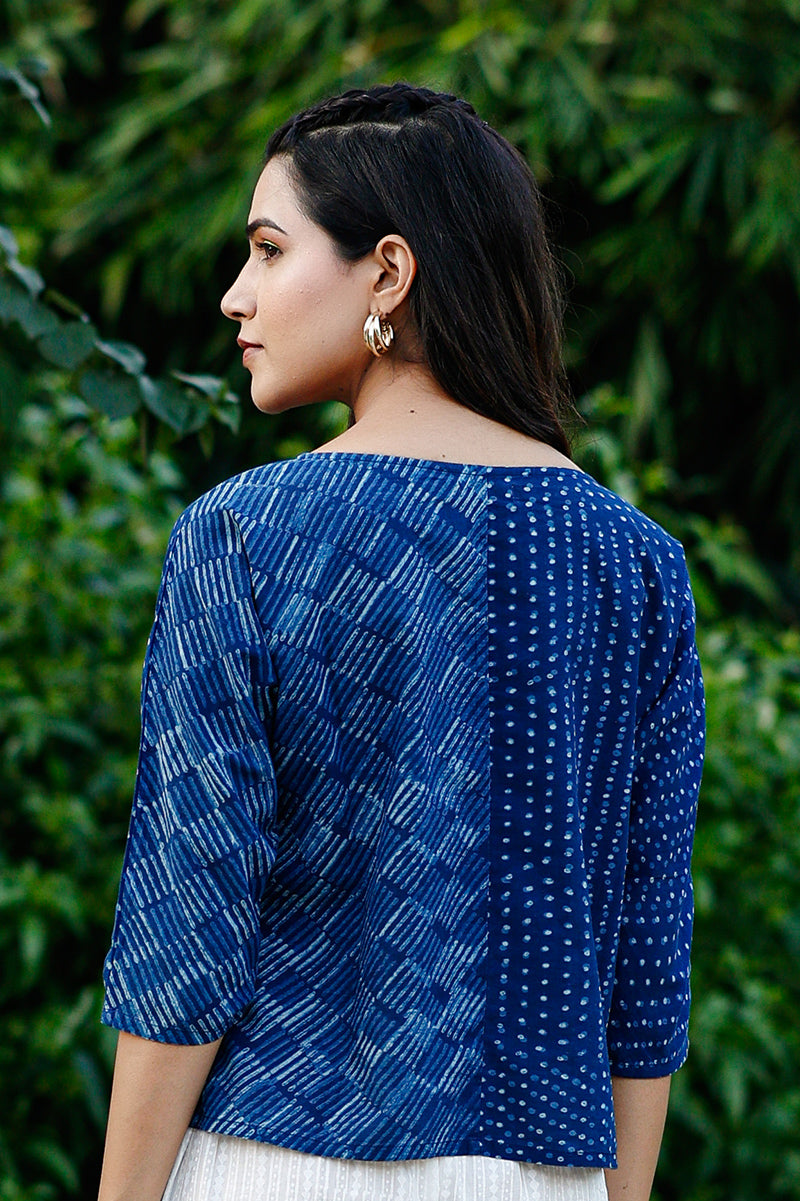 Neel Patch Work Top-Green - Dhãran