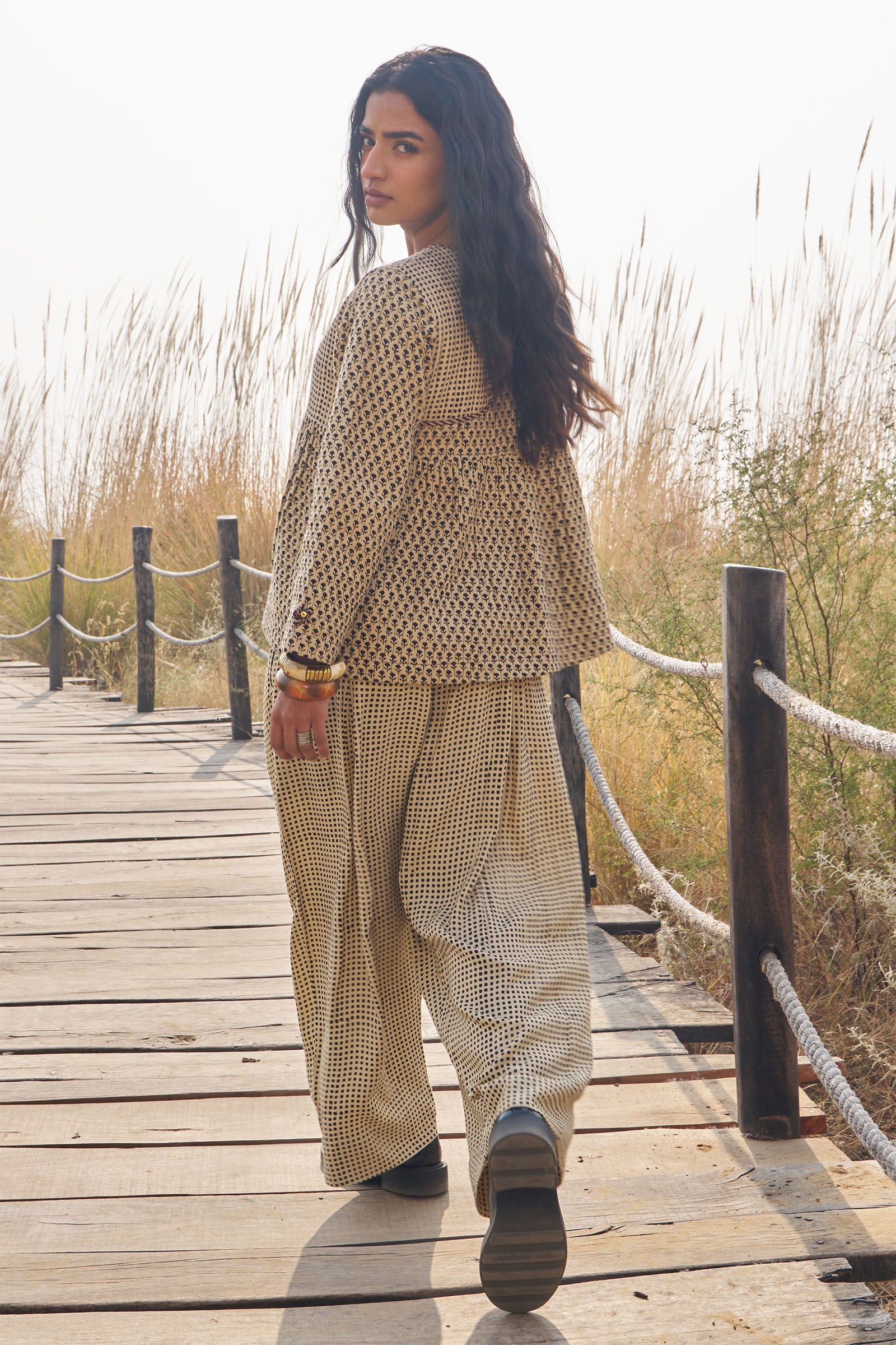 Grid Pants Black