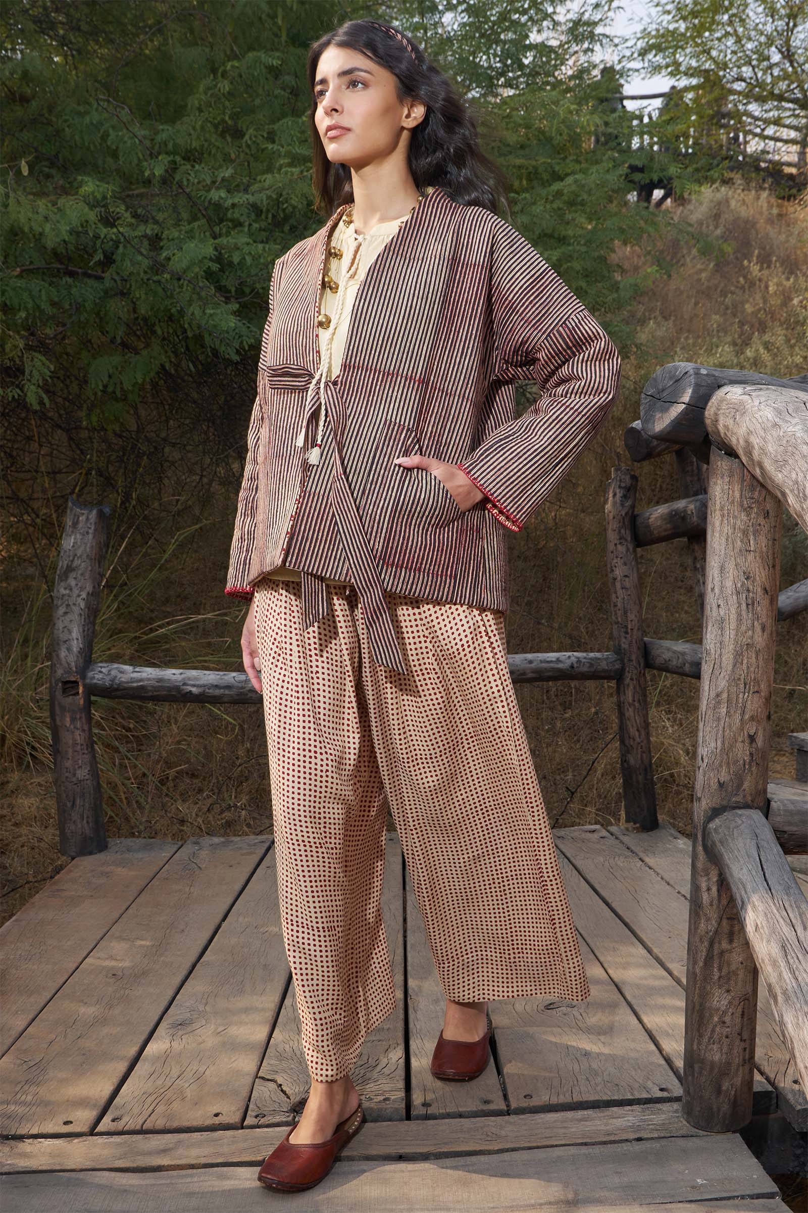 Grid Pants Red