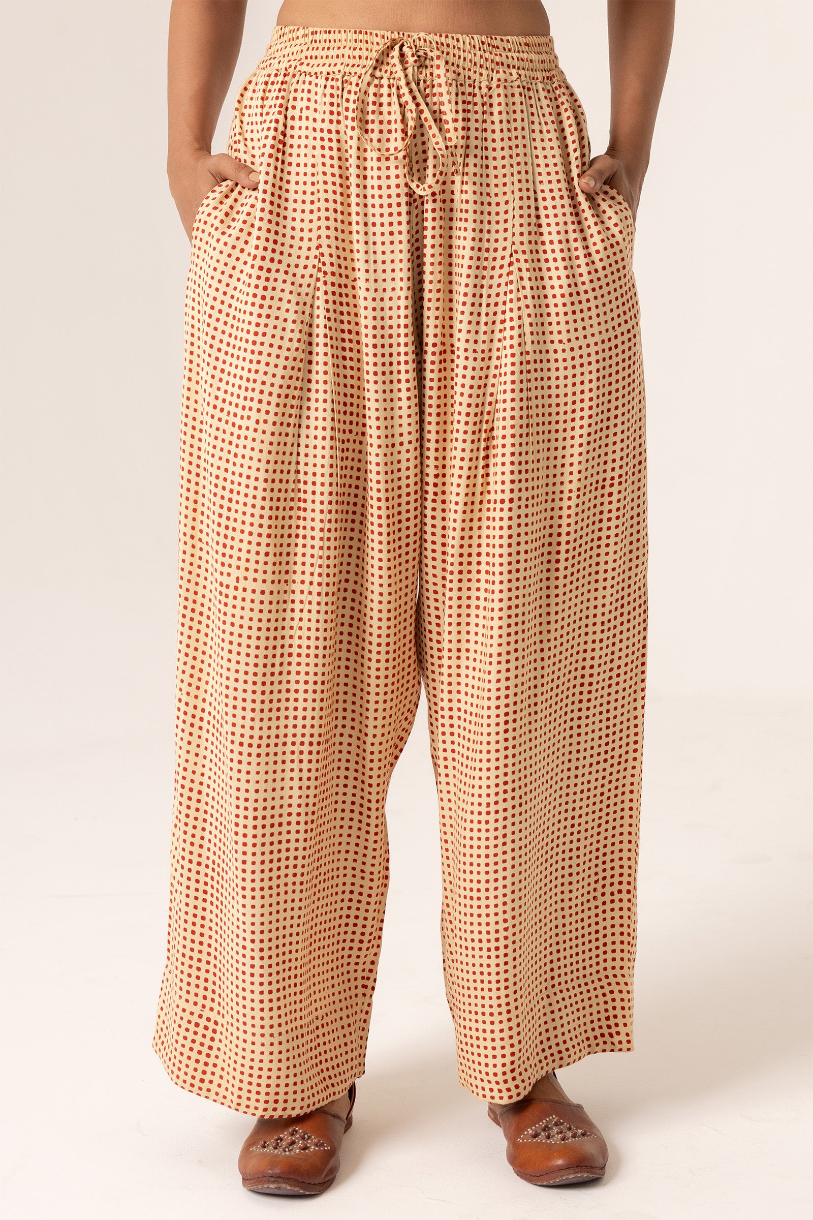 Grid Pants Red