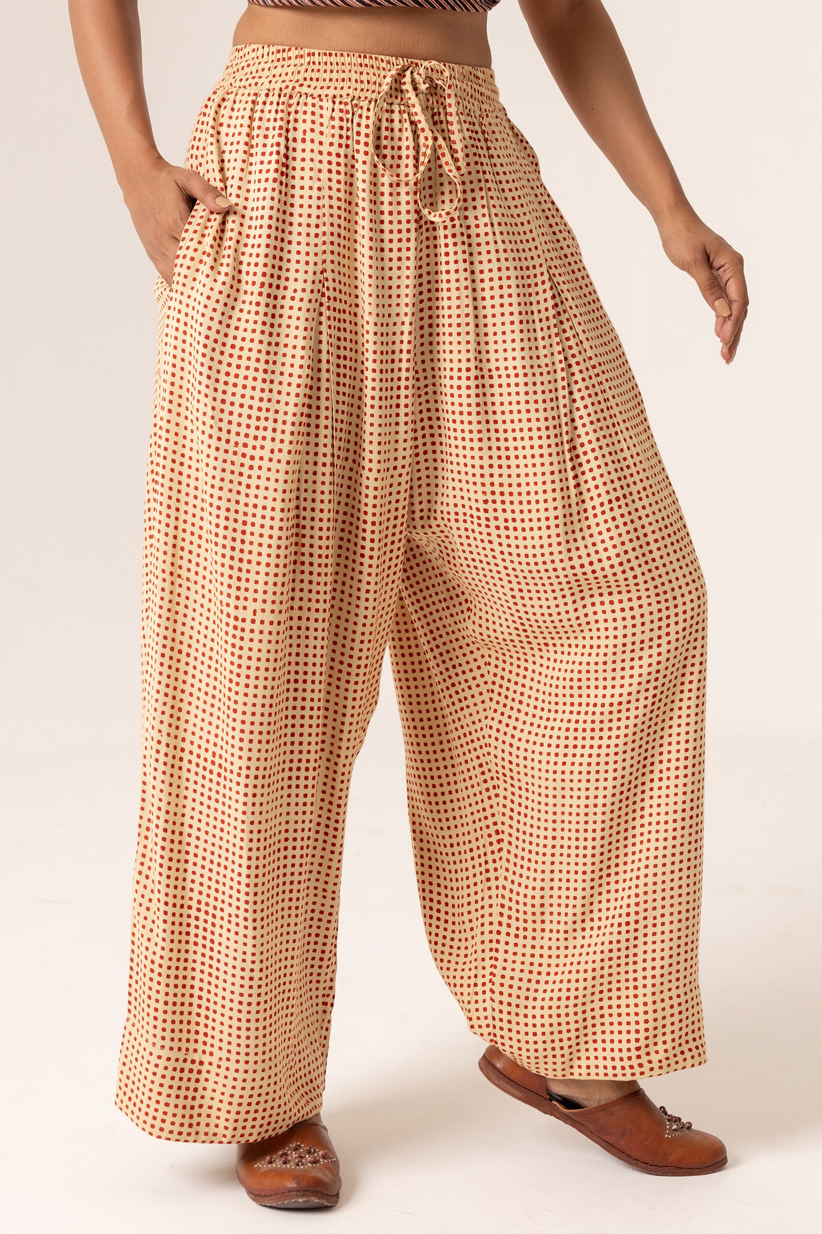 Grid Pants Red