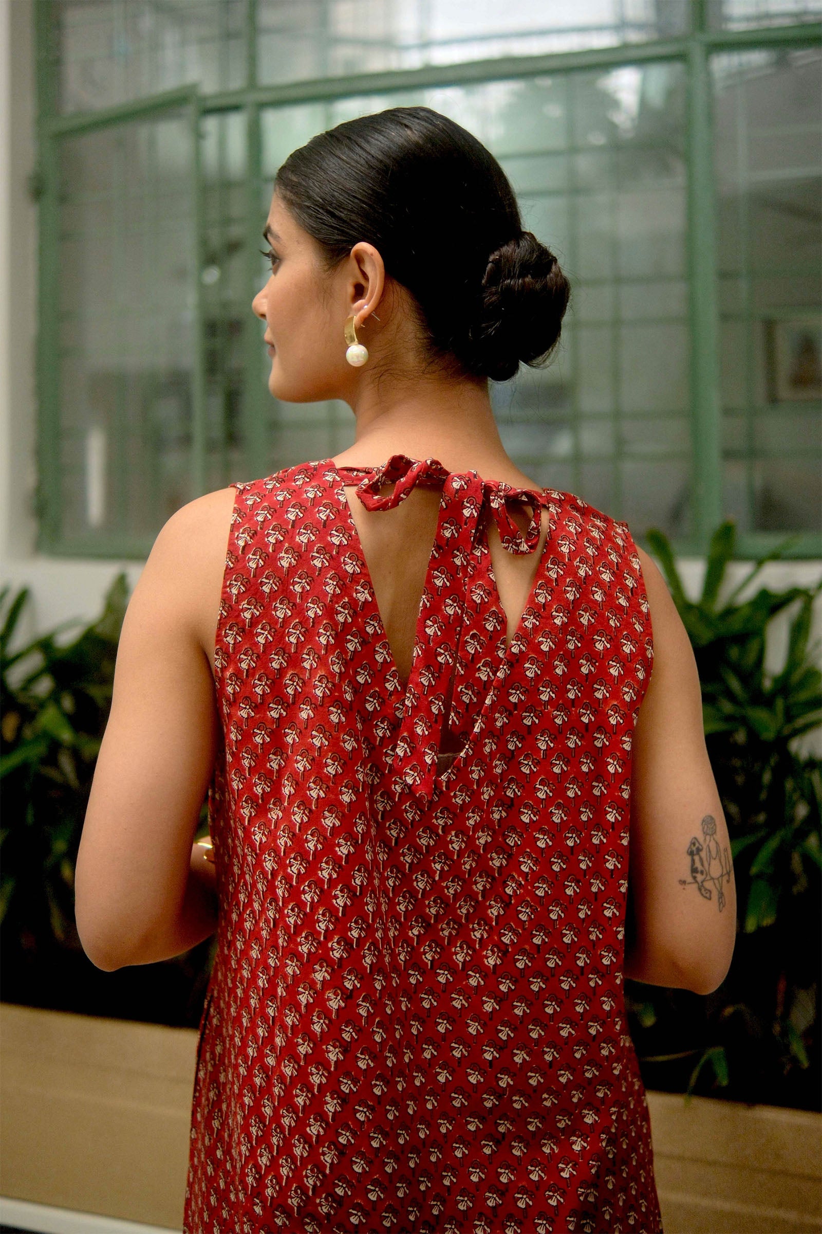 Red Jhalar dress