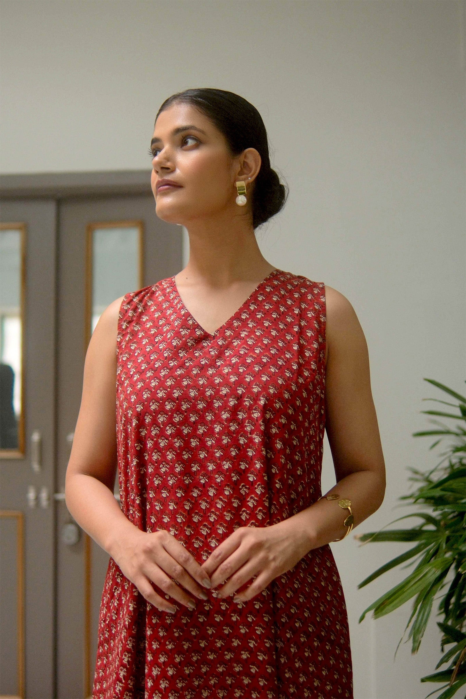 Red Jhalar dress