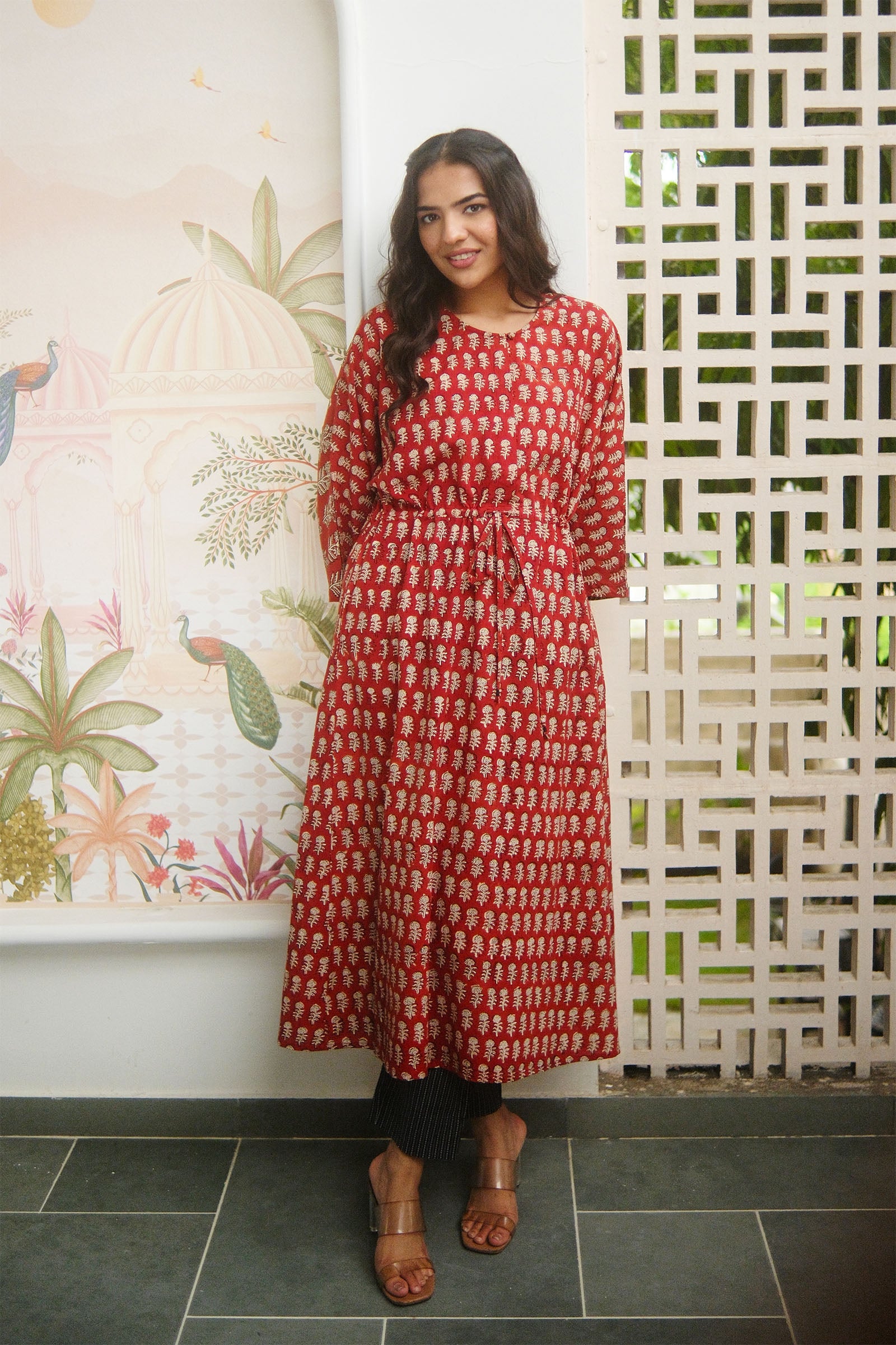 Red Miko kaftan