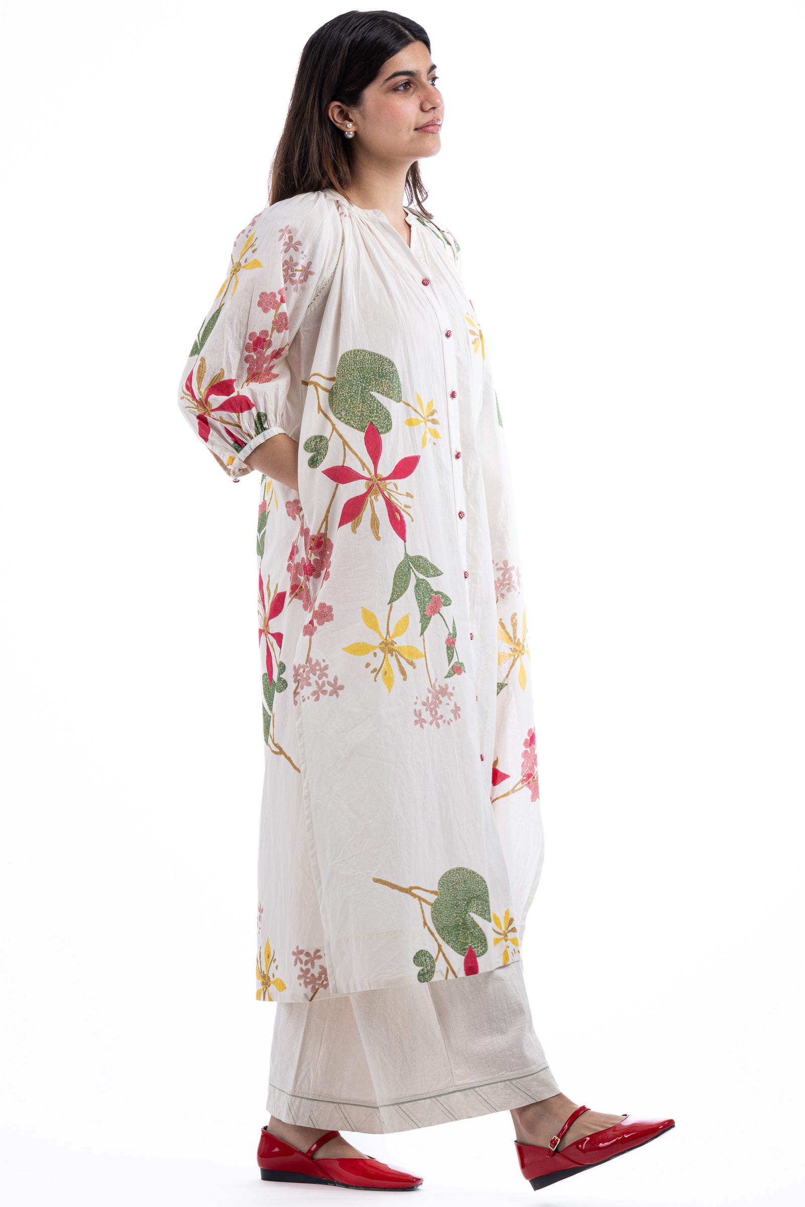 Nico Kurta Botanical Print Dharan Bouquet of Love