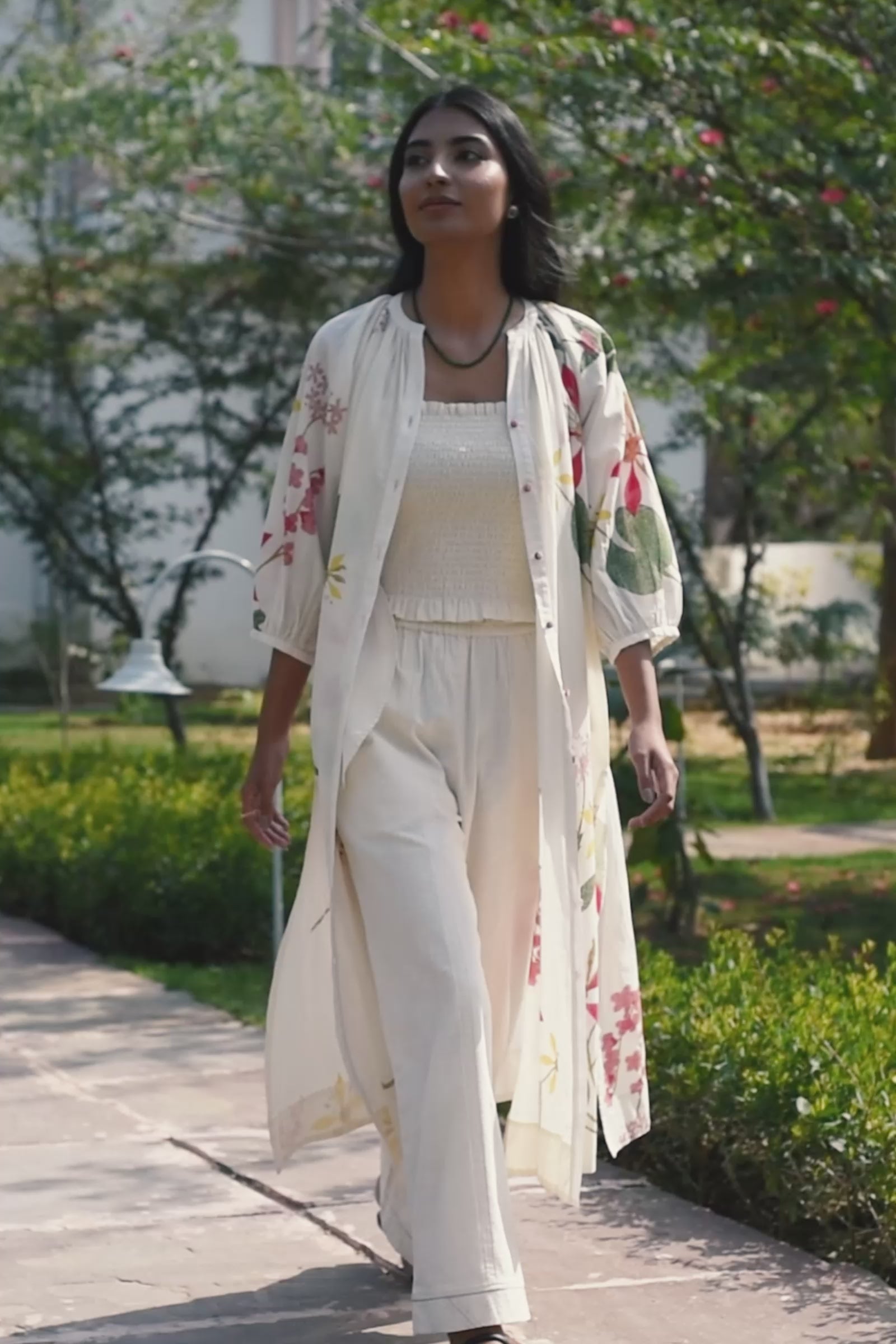 Nico Kurta Botanical Print Dharan Bouquet of Love