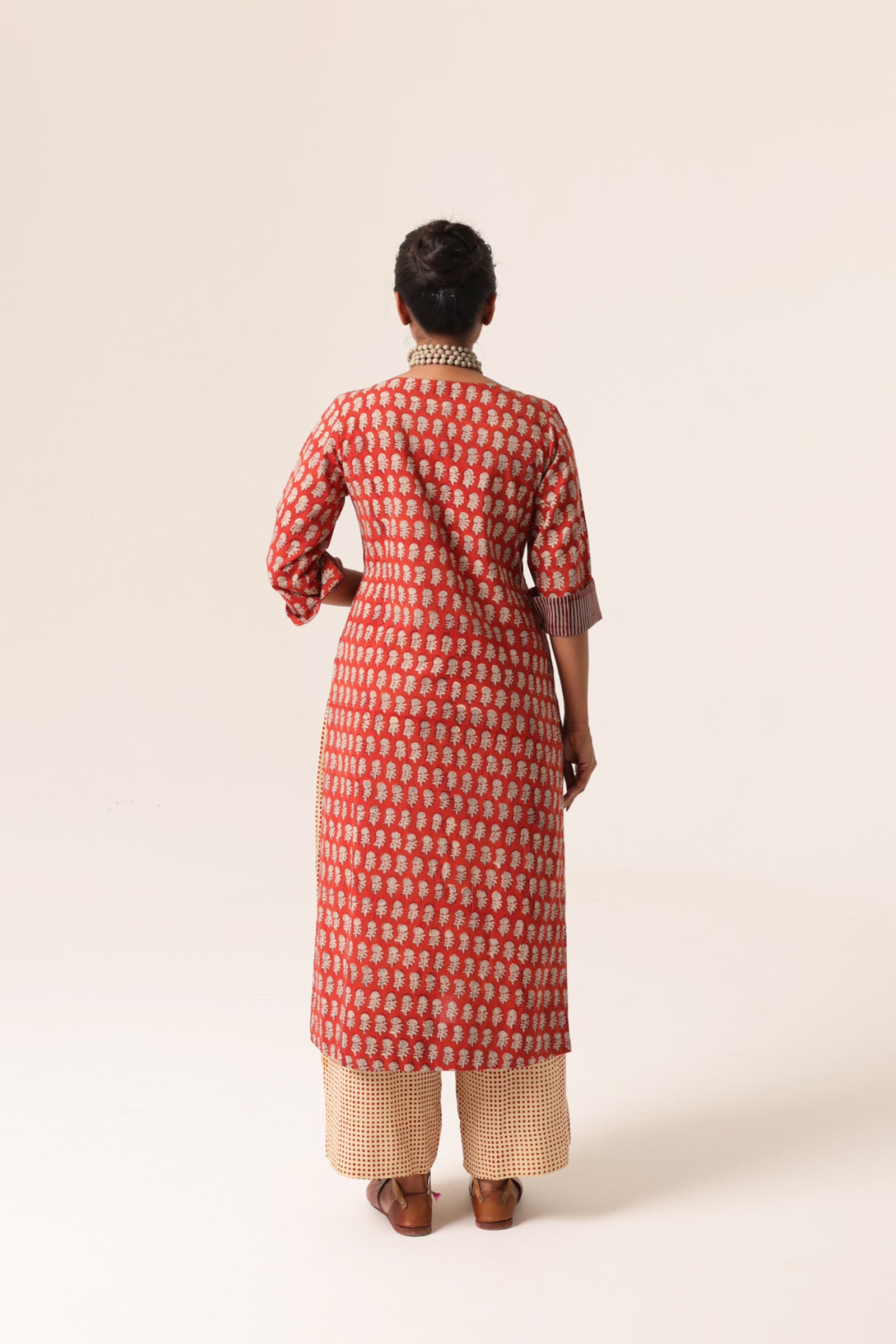 Devi Pleated Red Kurta